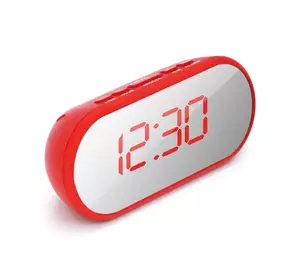 Електронний годинник VST-712Y Дзеркальний дисплей, будильник, живлення від кабелю USB, Red
