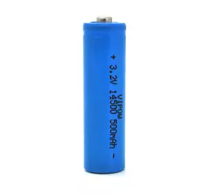 Акумулятор 14500 Lifepo4 Vipow IFR14500 TipTop, 500mAh, 3.2V, Blue Q50/500 Акумулятор 14500 Lifepo4 Vipow IFR14500 TipTop, 500mAh, 3.2V, Blue Q50/500