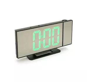 Електронний годинник VST-896 Дзеркальний дисплей, з датчиком температури та вологості, будильник, живлення від кабелю USB, Gree