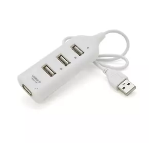 Хаб USB 2.0 4 порти, White, 480Mbts живлення від USB, Blister Q200 Хаб USB 2.0 4 порти, White, 480Mbts живлення від USB, Blister Q200