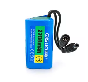 Акумуляторна батарея літієва QiSuo 12V 2.2A з елементами Li-ion 18650, DC5.5x2.1, (37x37x70mm) Акумуляторна батарея літієва QiSuo 12V 2.2A з елементами Li-ion 18650, DC5.5x2.1, (37x37x70mm)