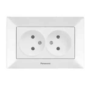 Розетка Panasonic Arkedia Slim подвійна, біла Розетка Panasonic Arkedia Slim подвійна, біла