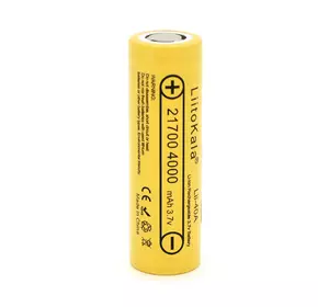 Акумулятор 21700 Li-Ion LiitoKala Lii-40A, 4000mah （400-4300mah）, 25A, 3.7V (2.5-4.2V), Yellow, PVC BOX