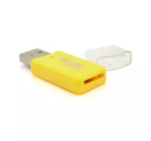 Кардридер універсальний MERLION CRD-1VL TF/Micro SD, USB2.0, Yellow, OEM Q100