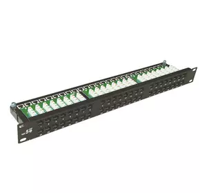 Патч-панель Merlion 48 портiв  UTP DUAL кат 5Е 19 "1U НЕ екранована чорна Q10 Патч-панель Merlion 48 портiв  UTP DUAL кат 5Е 19 "1U НЕ екранована чорна Q10