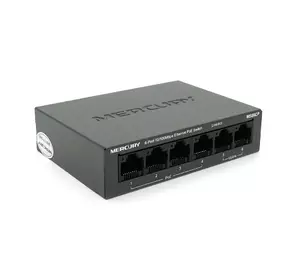 Комутатор POE Mercury MS06CP з 4 портами POE+ 2 порти UP-Link 100Мбіт, БП в комплекті, Q20 Комутатор POE Mercury MS06CP з 4 портами POE+ 2 порти UP-Link 100Мбіт, БП в комплекті, Q20