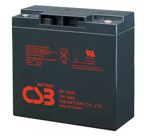 Акумуляторна батарея CSB GP12200, 12V 20Ah (181х77х167 мм), Q4 Акумуляторна батарея CSB GP12200, 12V 20Ah (181х77х167 мм), Q4