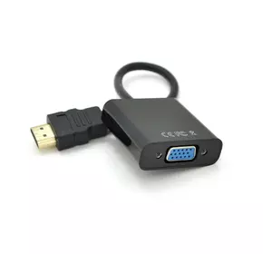 Конвертер VEGGIEG H-V1B HDMI (тато) на VGA (мама) 25cm, Black, Пакет Конвертер VEGGIEG H-V1B HDMI (тато) на VGA (мама) 25cm, Black, Пакет