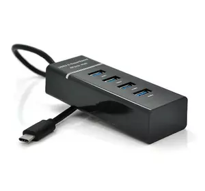 Хаб Type-C, 4 порти USB 3.0, 20 см, Black, Blister Хаб Type-C, 4 порти USB 3.0, 20 см, Black, Blister