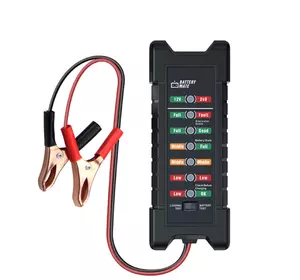 Тестер для акумуляторних батарей BM-410 + крокоділли, 12V, LED Тестер для акумуляторних батарей BM-410 + крокоділли, 12V, LED