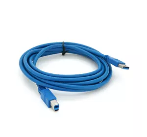 Кабель USB 3.0 AM/BM 3,0 м blue для периферії Кабель USB 3.0 AM/BM 3,0 м blue для периферії