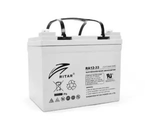 Акумуляторна батарея AGM RITAR RA12-33, Gray Case, 12V 33.0Ah ( 195 x 130 x155 (168) ) Q1 Акумуляторна батарея AGM RITAR RA12-33, Gray Case, 12V 33.0Ah ( 195 x 130 x155 (168) ) Q1