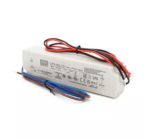 Імпульсний блок живлення герметичний Mean Well LPV-60-12 12В 5А (60Вт) IP67 Імпульсний блок живлення герметичний Mean Well LPV-60-12 12В 5А (60Вт) IP67