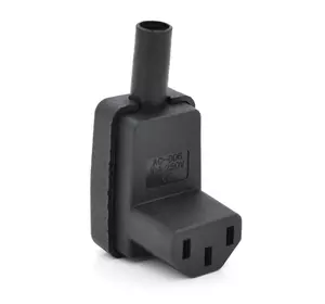 Триконтактний роз'єм IEC320 C13 (кутовий 90°) мама, 250V, 10A, під пайку Q50/500 Триконтактний роз'єм IEC320 C13 (кутовий 90°) мама, 250V, 10A, під пайку Q50/500