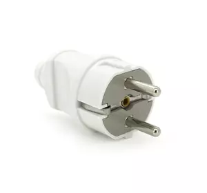 Вилка Євро із заземленням пряма, розбірна, Premium16А 220V, колір білий, Q25 Вилка Євро із заземленням пряма, розбірна, Premium16А 220V, колір білий, Q25