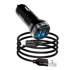 Набір АЗУ 12-24V HOCO Z40 + кабель Lighting, 2xUSB, 2.4A, кабель 1м, Black, Box Набір АЗУ 12-24V HOCO Z40 + кабель Lighting, 2xUSB, 2.4A, кабель 1м, Black, Box