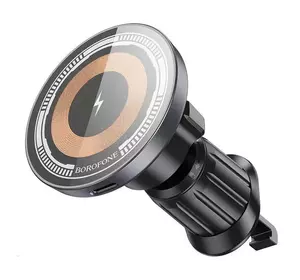 Автотримач BOROFONE BH211+ Wireless Charging 15W, кріплення на решітку, магніт, Black, Box Автотримач BOROFONE BH211+ Wireless Charging 15W, кріплення на решітку, магніт, Black, Box