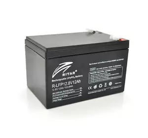 Акумуляторна батарея Ritar LiFePO4 12,8V 12Ah 153,6Wh BMS6A@4S ( 150 x 98 x 95 (100) ) Q6 Акумуляторна батарея Ritar LiFePO4 12,8V 12Ah 153,6Wh BMS6A@4S ( 150 x 98 x 95 (100) ) Q6