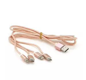 Кабель USB 2.0 DATA CABLE 2Lightning/2microUSB, 1.0м, круглий, Pink, Box Кабель USB 2.0 DATA CABLE 2Lightning/2microUSB, 1.0м, круглий, Pink, Box