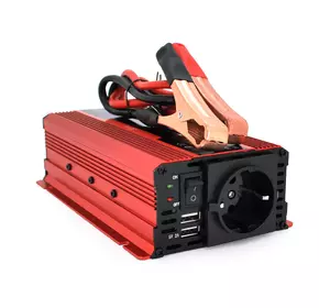 Інвертор напруги KME1200W (DC:600W), 12/220V з апроксимованою синусоїдою, 2 універсальні розетки, 1*USB (DC:5V/2A), крокодили+дроти, Q20 Інвертор напруги KME1200W (DC:600W), 12/220V з апроксимованою синусоїдою, 2 універсальні розетки, 1*USB (DC:5V/2A), крокодили+дроти, Q20