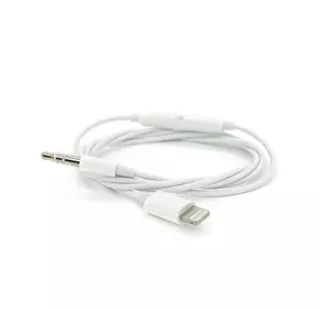 Кабель-перехідник MH021 Jack 3.5mm(M) => Lighting(M), 1м, White, Box Кабель-перехідник MH021 Jack 3.5mm(M) => Lighting(M), 1м, White, Box