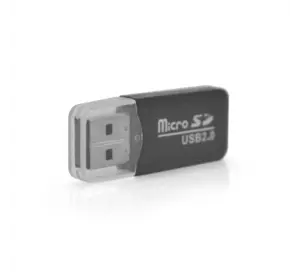 Кардридер універсальний MERLION CRD-1BK TF/Micro SD, USB2.0, Black, OEM Q1500