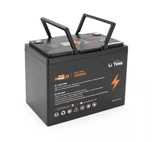 Акумуляторна батарея Li-TIME Group 24 LiFePO4 12.8 100Ач 1280Wh,(100/100A) M8, 200*258*168mm Акумуляторна батарея Li-TIME Group 24 LiFePO4 12.8 100Ач 1280Wh,(100/100A) M8, 200*258*168mm