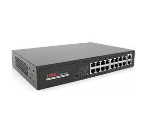16ти портовий PoE комутатор ONV-H1016PLS 16 портів РоЕ 100 Мбіт + 2 Uplink 1000 Мбіт, до 250м, IEEE802.3af/at, загальна потужність 160Вт 16ти портовий PoE комутатор ONV-H1016PLS 16 портів РоЕ 100 Мбіт + 2 Uplink 1000 Мбіт, до 250м, IEEE802.3af/at, загальна потужність 160Вт