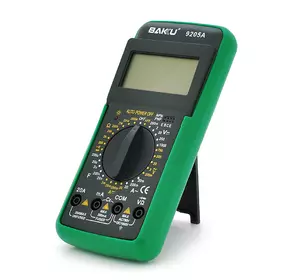 Мультиметр BAKKU BK-9205A Вимірювання: V DC, V AC, A DC, A AC, Ω, C, hFE, діод, транзистор Мультиметр BAKKU BK-9205A Вимірювання: V DC, V AC, A DC, A AC, Ω, C, hFE, діод, транзистор