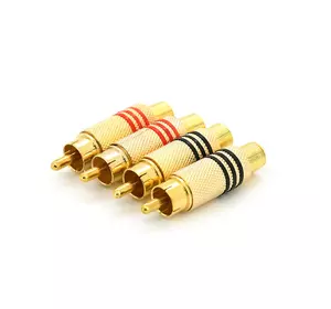 Роз'єм RCA з пружиною (під болт) латунь, 4шт у комплекті, ціна за комплект, 2*Black, 2*Red Роз'єм RCA з пружиною (під болт) латунь, 4шт у комплекті, ціна за комплект, 2*Black, 2*Red