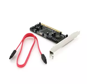 Контролер PCI=>SATA 2.0, SIL3114, 1.5Gb/s, 4 порти внутрішніх, RAID, + кабель SATA, BOX Контролер PCI=>SATA 2.0, SIL3114, 1.5Gb/s, 4 порти внутрішніх, RAID, + кабель SATA, BOX