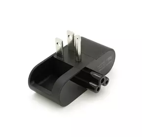 Перехідник складаний із заземленням, m-m, американка\3pin, Black, BOX Перехідник складаний із заземленням, m-m, американка\3pin, Black, BOX