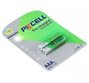 Акумулятор PKCELL 1.2V AAA 600mAh NiMH Already Charged, 2 штуки у блістері ціна за блістер, Q12 Акумулятор PKCELL 1.2V AAA 600mAh NiMH Already Charged, 2 штуки у блістері ціна за блістер, Q12