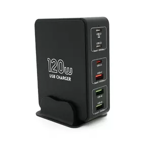 Зарядна станція V-818H потужністю 120W, Output: 3USB+3Type-C, DC: 5V/3, 9V/3A, 12V/3A, 20V/3.25A, Black Зарядна станція V-818H потужністю 120W, Output: 3USB+3Type-C, DC: 5V/3, 9V/3A, 12V/3A, 20V/3.25A, Black