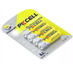 Акумулятор PKCELL 1.2V AA 2000mAh NiMH Rechargeable Battery, 4 штуки у блістері ціна за блістер, Q12 Акумулятор PKCELL 1.2V AA 2000mAh NiMH Rechargeable Battery, 4 штуки у блістері ціна за блістер, Q12