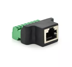 Клемна колодка 8-розрядна + RJ45 8P8С мама, екранована Клемна колодка 8-розрядна + RJ45 8P8С мама, екранована