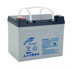 Тяговий акумулятор RITAR EV12-33,12V 33Ah, M5 (195х130х168), Q1 Тяговий акумулятор RITAR EV12-33,12V 33Ah, M5 (195х130х168), Q1