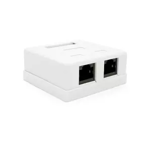 Розетка RITAR UTP 8P8C RJ45 2 порт Cat-6, накладна біла Q400 Розетка RITAR UTP 8P8C RJ45 2 порт Cat-6, накладна біла Q400