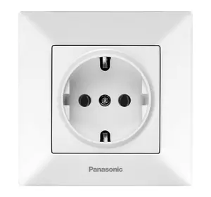 Розетка Panasonic Arkedia Slim із заземленням, біла Розетка Panasonic Arkedia Slim із заземленням, біла
