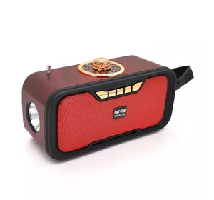 Радіо з ліхтариком NS-S270-S, FM/AM/SW радіо+Solar, Входи: TFcard, USB, Wireless speaker, Bluetooth, Red, Box