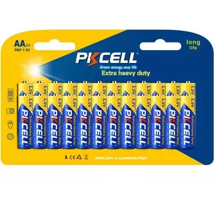 Батарейка сольова PKCELL 1.5V AA/R6, 24 штуки у блістері ціна за блістер, Q12 Батарейка сольова PKCELL 1.5V AA/R6, 24 штуки у блістері ціна за блістер, Q12