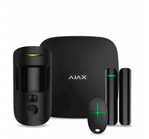 Комплект бездротової сигналізації Ajax StarterKit Cam black ( Hub 2/MotionCam/DoorProtect/SpaceControl )