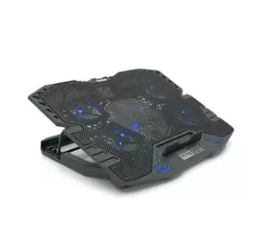 Підставка під ноутбук IceCoorel K5, 10-15", 1*125mm 1400±10% RPM + 4*70mm 2500±10%RPM, корпус пластик+алюміній, 2xUSB2.0, 365x297x30mm, Blue,Box, Q18 Підставка під ноутбук IceCoorel K5, 10-15", 1*125mm 1400±10% RPM + 4*70mm 2500±10%RPM, корпус пластик+алюміній, 2xUSB2.0, 365x297x30mm, Blue,Box, Q18