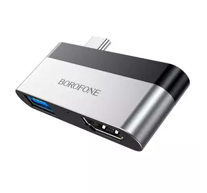 Перехідник BOROFONE DH2 Type-C(Male) - USB3.0+2*HDMI, Black, Box Перехідник BOROFONE DH2 Type-C(Male) - USB3.0+2*HDMI, Black, Box