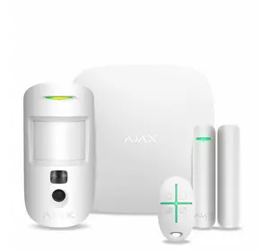 Комплект бездротової сигналізації Ajax StarterKit Cam Plus white (Hub 2 Plus / MotionCam / DoorProtect / SpaceControl)