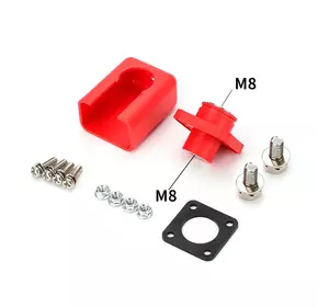 Корпусна прохідна клема М8-M8, 200A, 1000V, мідь, Red Корпусна прохідна клема М8-M8, 200A, 1000V, мідь, Red