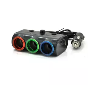 АЗУ розгалужувач Olesson 1523, 12V-3*12V+2*USB, Black, Blister АЗУ розгалужувач Olesson 1523, 12V-3*12V+2*USB, Black, Blister