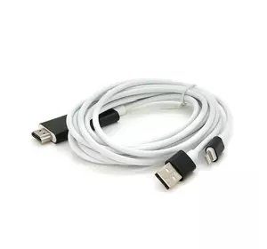 Конвертер MHL Lighting (тато) + USB (тато) => HDMI(тато) 1.8м, White, 4K/2K, BOX Конвертер MHL Lighting (тато) + USB (тато) => HDMI(тато) 1.8м, White, 4K/2K, BOX