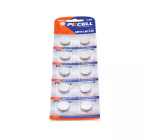 Батарейка лужна PKCELL 1.5V AG10, 10 штук в блістері ціна за блістер, Q Батарейка лужна PKCELL 1.5V AG10, 10 штук в блістері ціна за блістер, Q