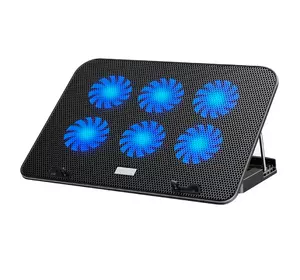 Підставка під ноутбук IceCoorel A9, 10-15.6", 6*60мм 2500±10% RPM, корпус пластик+алюміній, 2xUSB 2.0, 353x255x32mm, Black, Box, Q20